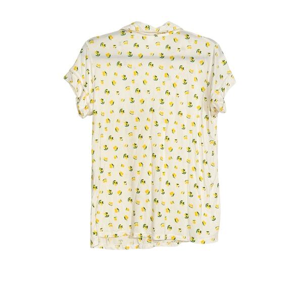 Eberjey Dianna Lemon Print Short Sleeve Button Down Pajama Top MEDIUM - Picture 3 of 6